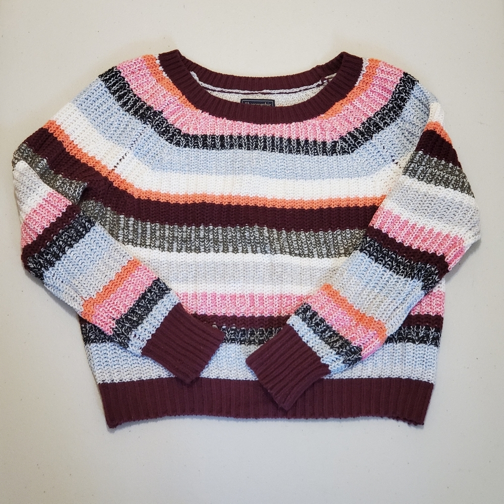 Abercrombie Cable Pointelle Boat Neck Sweater